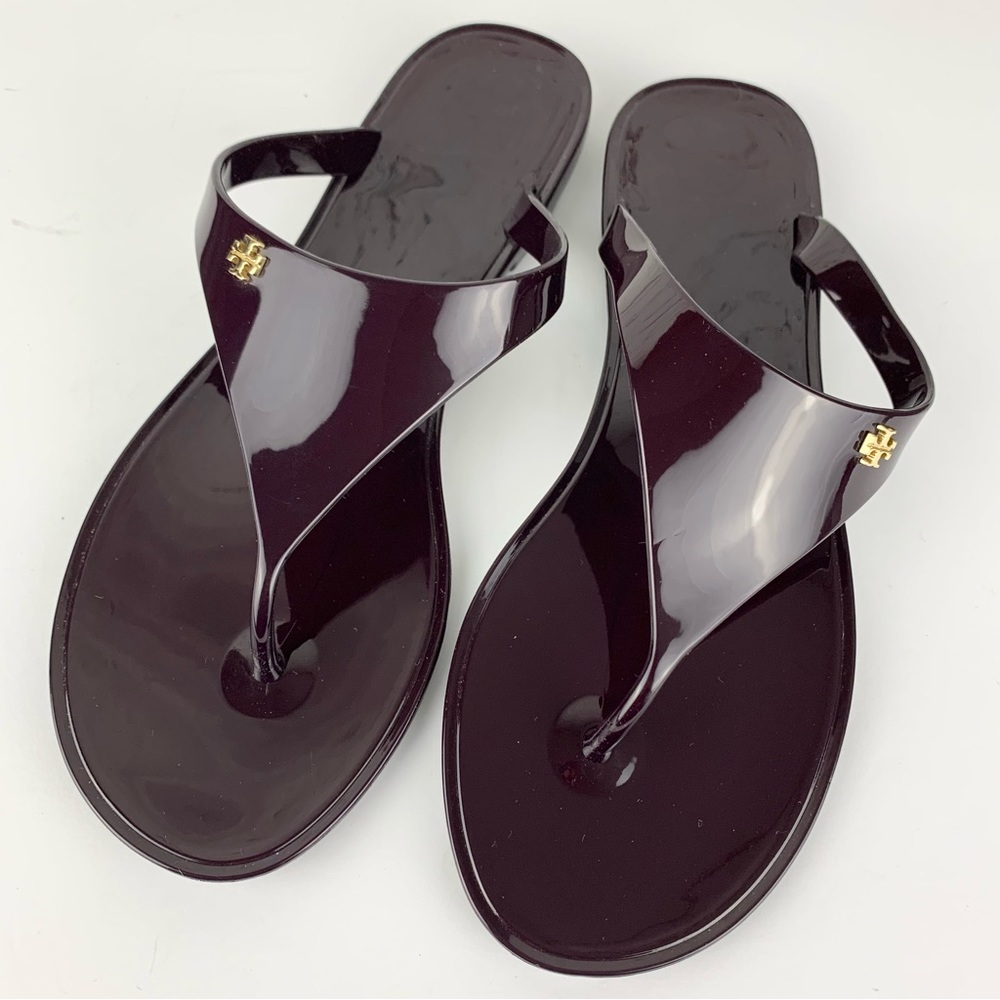 Tory Burch Speer Jelly Burgundy Sandal Flip Flop 9